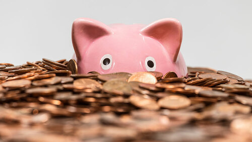 Piggy Bank Drowning in Pennies