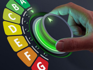 Energy efficiency rating labels promoting low consumption and ef