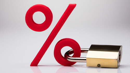 Percentage Sign Locked With Keypad Lock