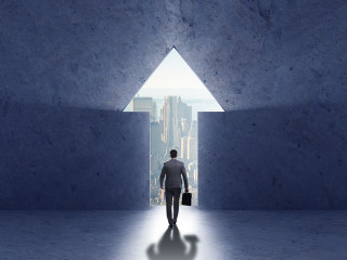 Businessman in personal growth concept