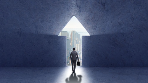 Businessman in personal growth concept