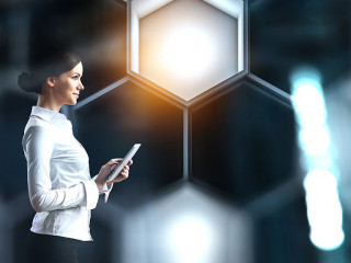 Business and innovation concept . Mixed media