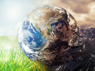 Earth is chancing due to pollution and undifferentiated trash. Save the World. World provided by NASA