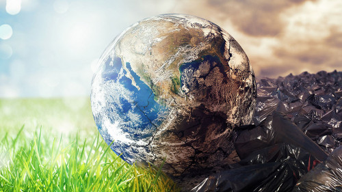 Earth is chancing due to pollution and undifferentiated trash. Save the World. World provided by NASA