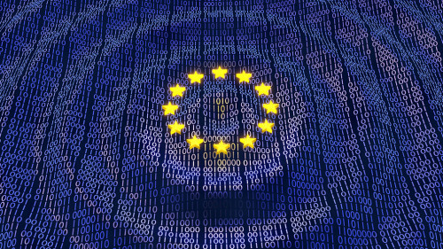 EU GDPR data bits and bytes wave ripples