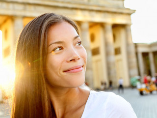 Berlin people - woman at Brandenburg Gate