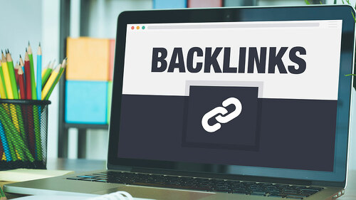 Backlinks Icon Concept on Laptop Screen