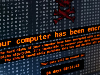 Petya virus message on computer screen, cyberattack, hackers demanding money