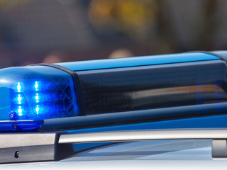 blue lights from a german police car