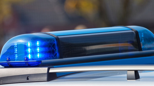 blue lights from a german police car