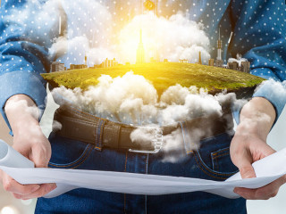 Real estate concept . Mixed media