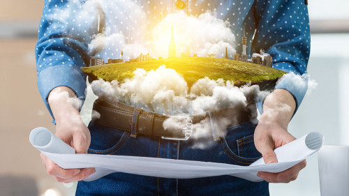 Real estate concept . Mixed media