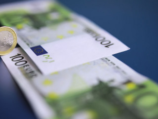 European monetary union, coins and banknotes. One euro to one hu