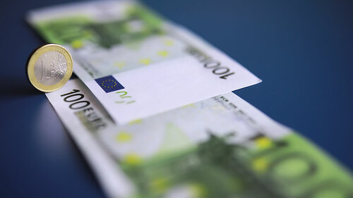 European monetary union, coins and banknotes. One euro to one hu