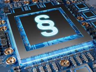 Cyber law on a GPU concept 3D rendering