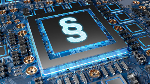 Cyber law on a GPU concept 3D rendering