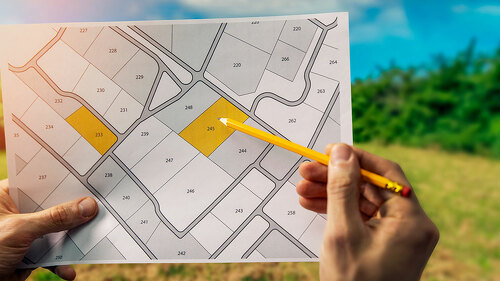 sale of building plot of land for house construction. cadastral