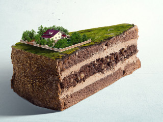 Little Eco House on the green grass