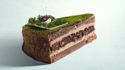 Little Eco House on the green grass
