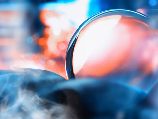 Astrological background. Crystal ball with predictions. Horoscop