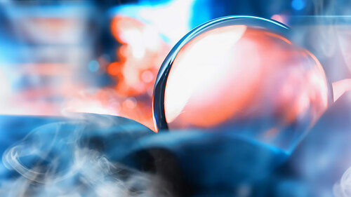 Astrological background. Crystal ball with predictions. Horoscop