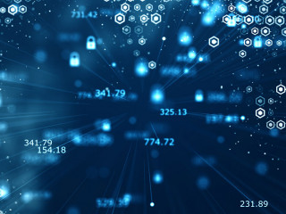 Cyber security and global communication concept. Analysis of inf