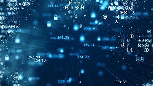 Cyber security and global communication concept. Analysis of inf
