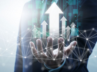 Information of business from network. Business growth. Businessp