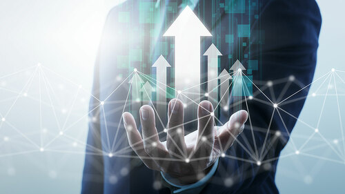 Information of business from network. Business growth. Businessp