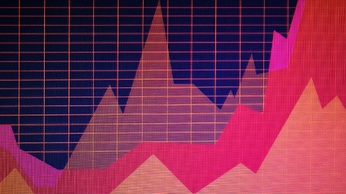 Monitor with stock data, closeup. Financial trading concept