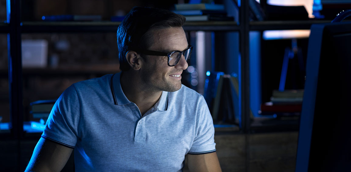 Progressive hardworking man completing the reports