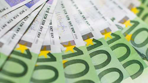 Euro Money. euro cash background. Several hundred euro banknotes