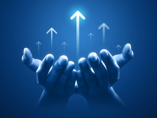 Growth business strategy arrow concept on success target improve