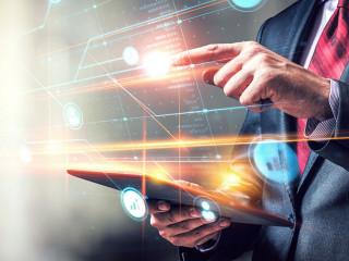 Business and innovation concept . Mixed media