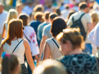 People walking on the city street
