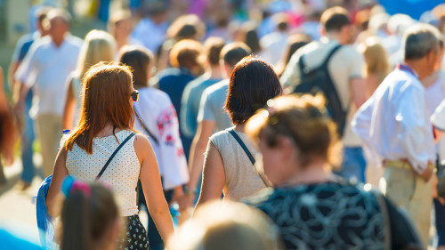 People walking on the city street