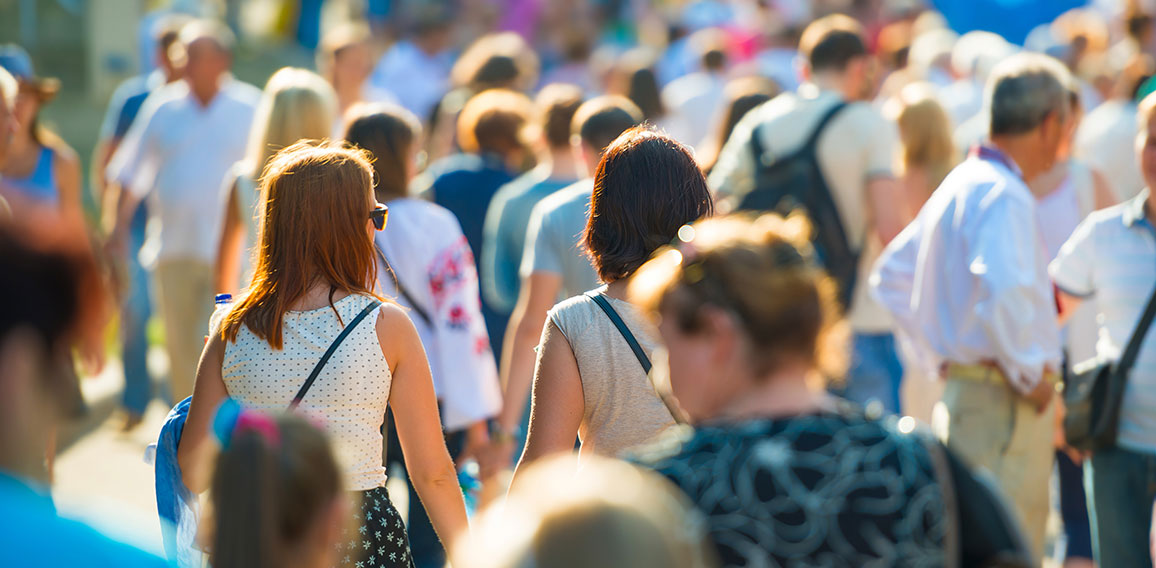 People walking on the city street