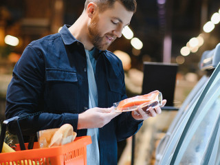 Man shopping in a supermarket