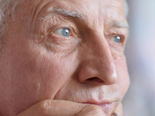 senior man thinking about something