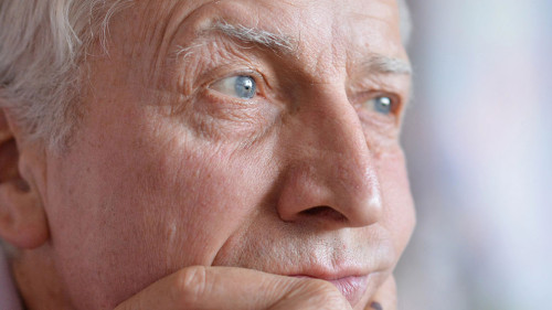 senior man thinking about something