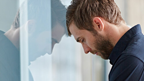 Corporate man depressed