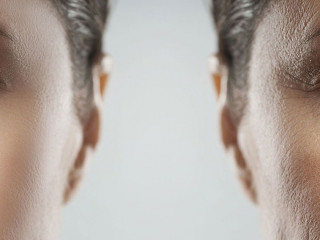 Female face after incredible rejuvenation process or heavy retou