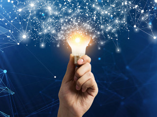 Innovative idea in businessman hand