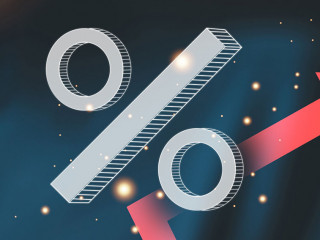 hand holding a debt rate,hand hold increase percen icon , debt i