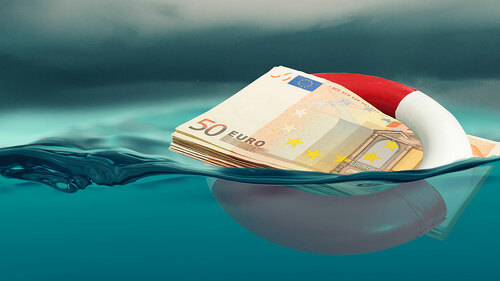 Euro rescue concept - bank note modified