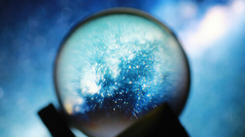 Astrological background. Crystal ball with predictions. Horoscop