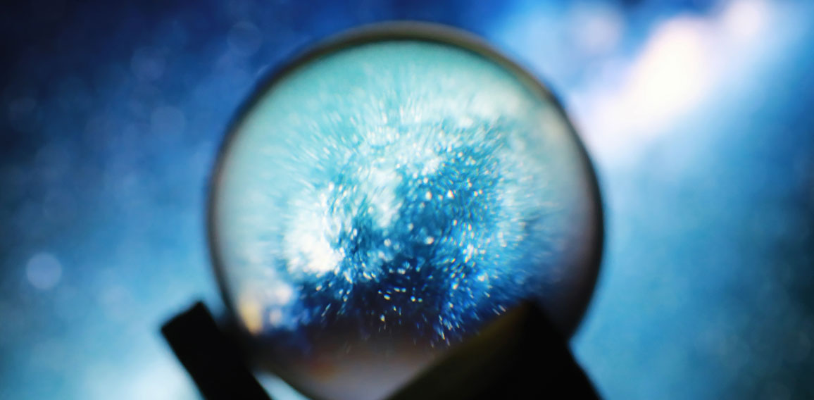 Astrological background. Crystal ball with predictions. Horoscop