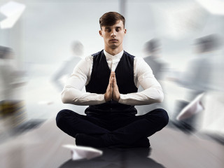 Finding healthy balance for successful business . Mixed media