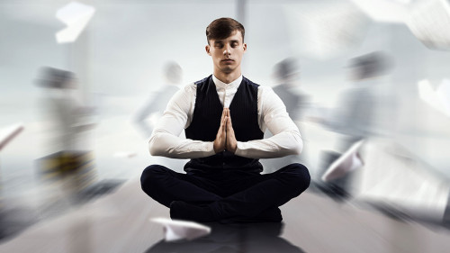 Finding healthy balance for successful business . Mixed media