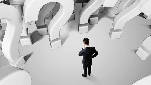 man looking on questions